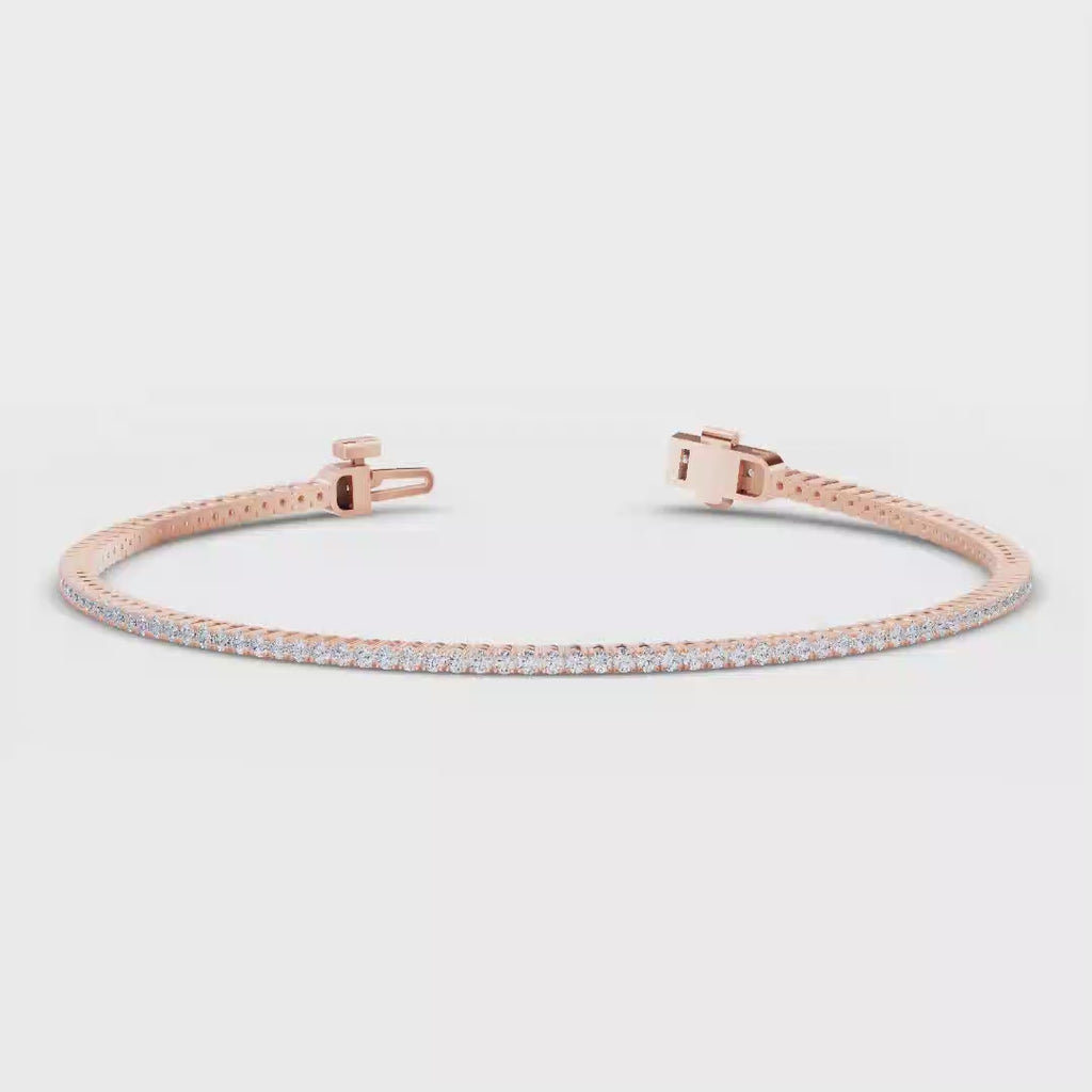 MET-WB-0051 | 14K Rose Gold | LGB100005 | Rose Gold 1ctw Rivera Tennis Bracelet | LGB100005-1.mp4