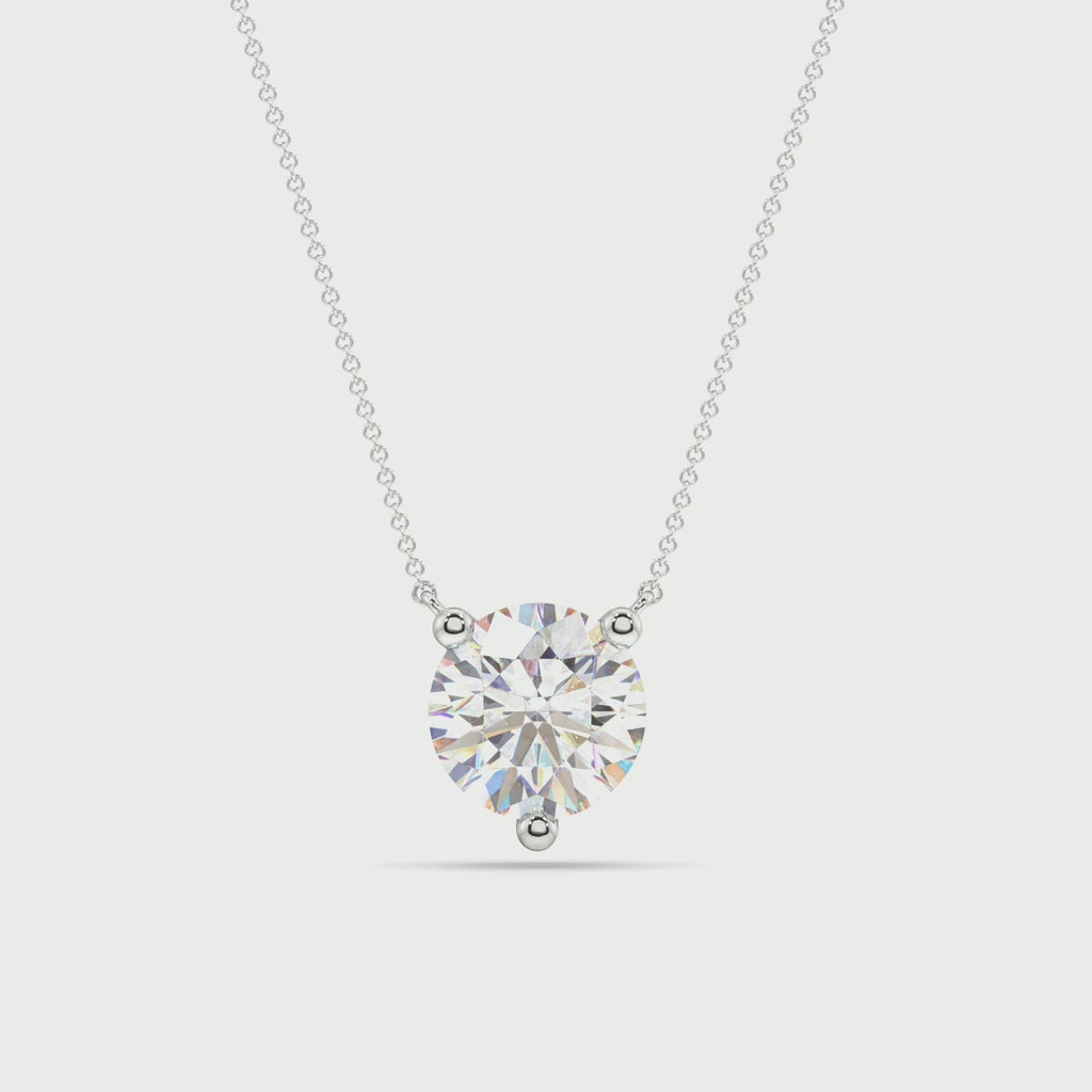 Three Prong Lab Grown Diamond Solitaire Pendant — LGP150008-1.mp4
