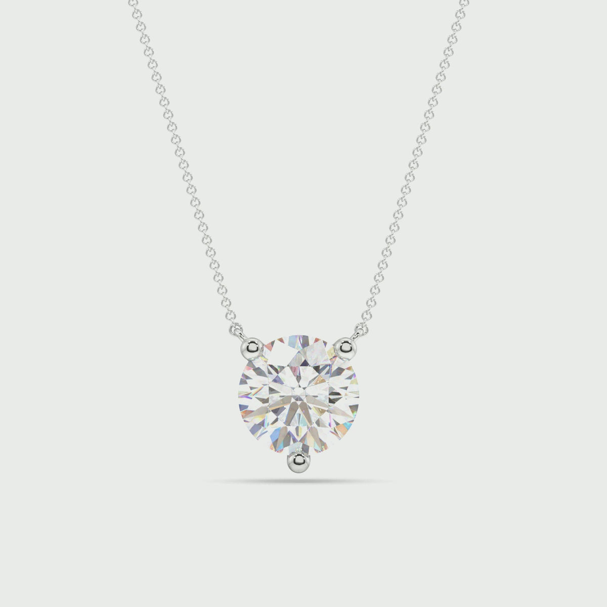 Three Prong Lab Grown Diamond Solitaire Pendant — LGP150008-1.mp4