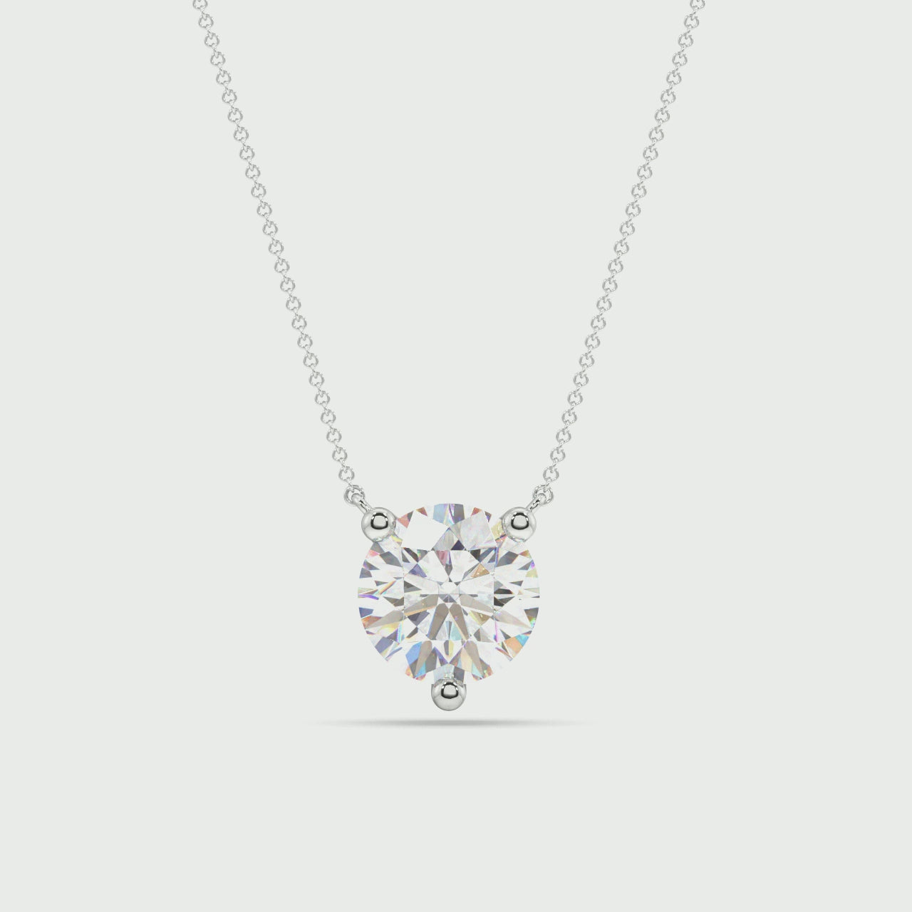 Three Prong Lab Grown Diamond Solitaire Pendant — LGP150008-1.mp4