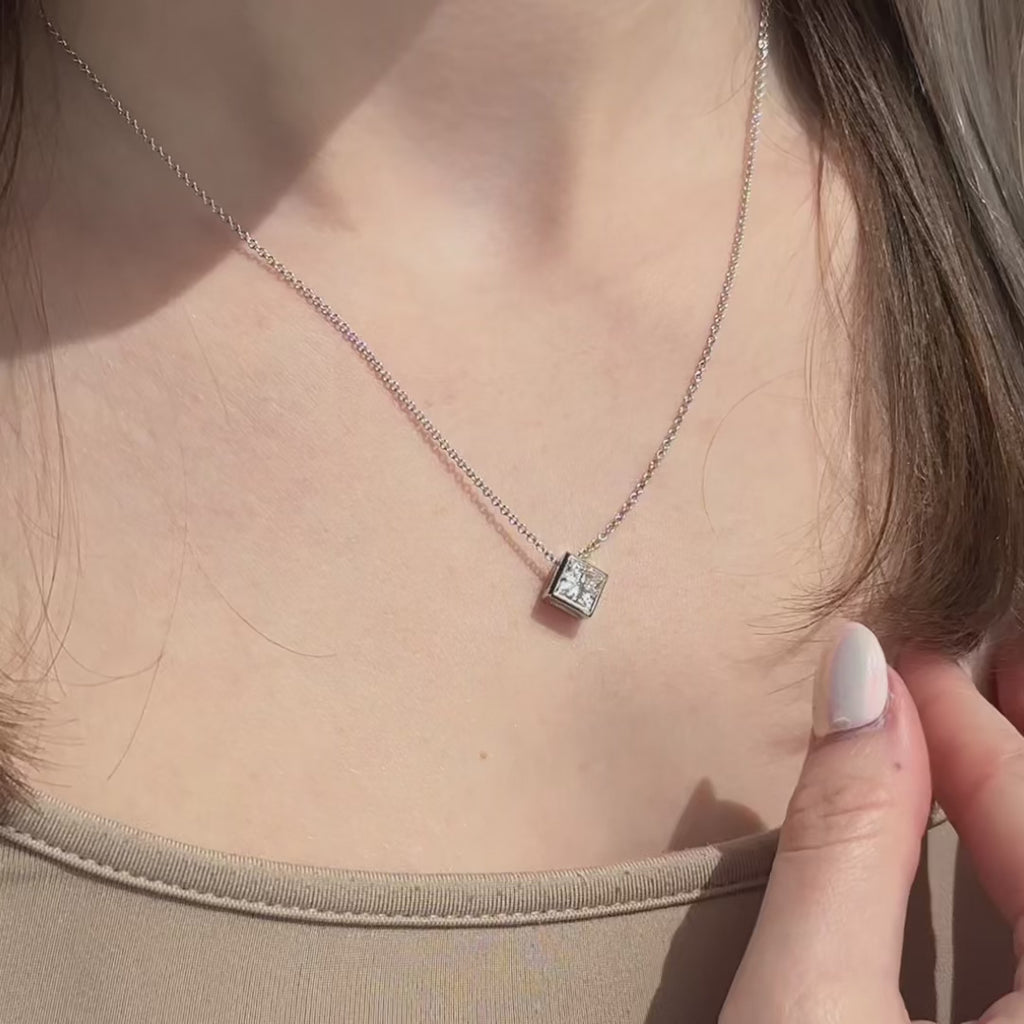 Bezel Set Lab Grown Diamond Solitaire Pendant — LGP100010-vid.mp4