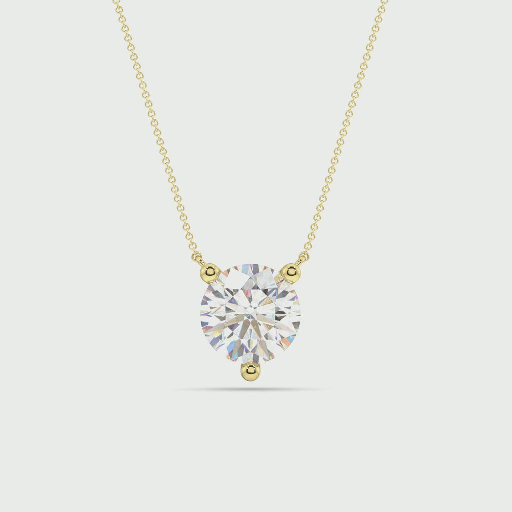 Three Prong Lab Grown Diamond Solitaire Pendant — LGPO20006-1.mp4