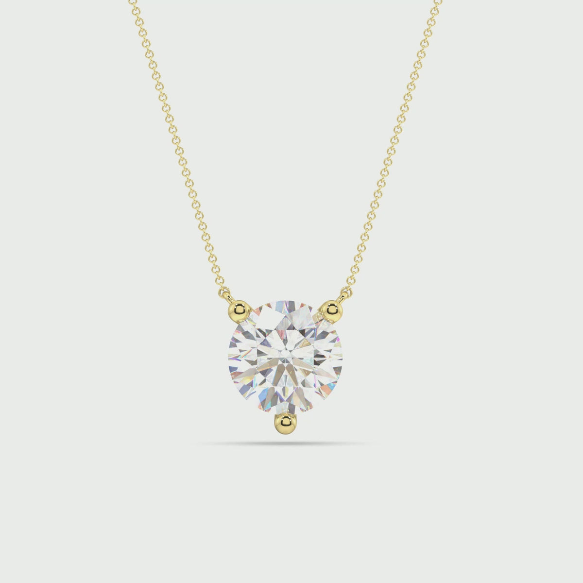 Three Prong Lab Grown Diamond Solitaire Pendant — LGPO20006-1.mp4
