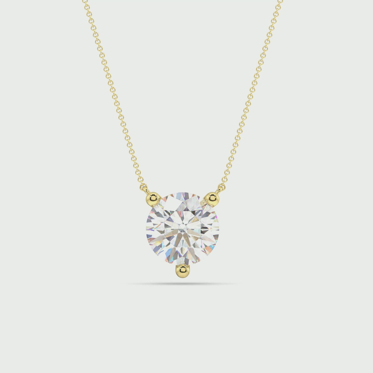 Three Prong Lab Grown Diamond Solitaire Pendant — LGPO20006-1.mp4