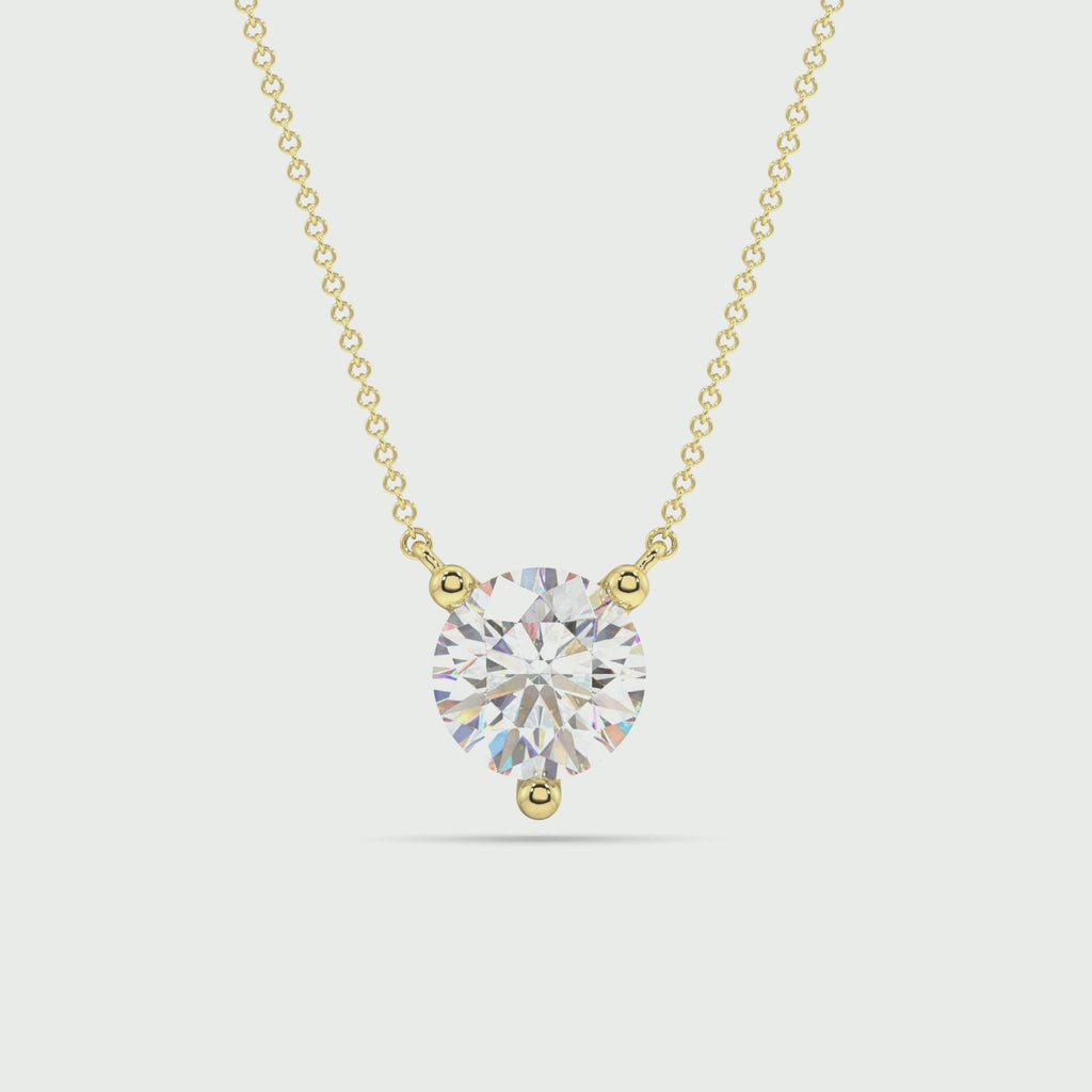 Three Prong Lab Grown Diamond Solitaire Pendant — LGP750005-1.mp4