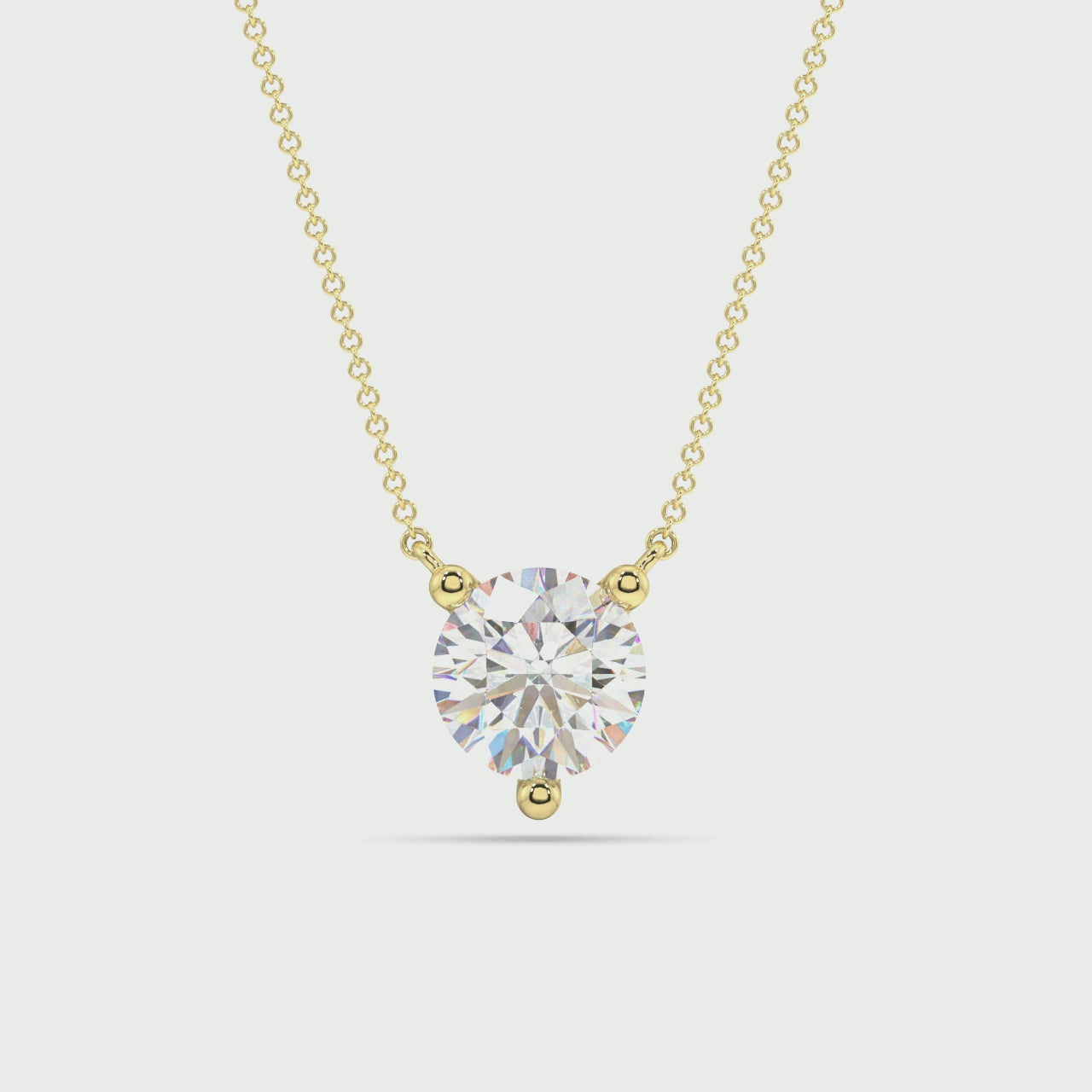 Three Prong Lab Grown Diamond Solitaire Pendant — LGP750005-1.mp4