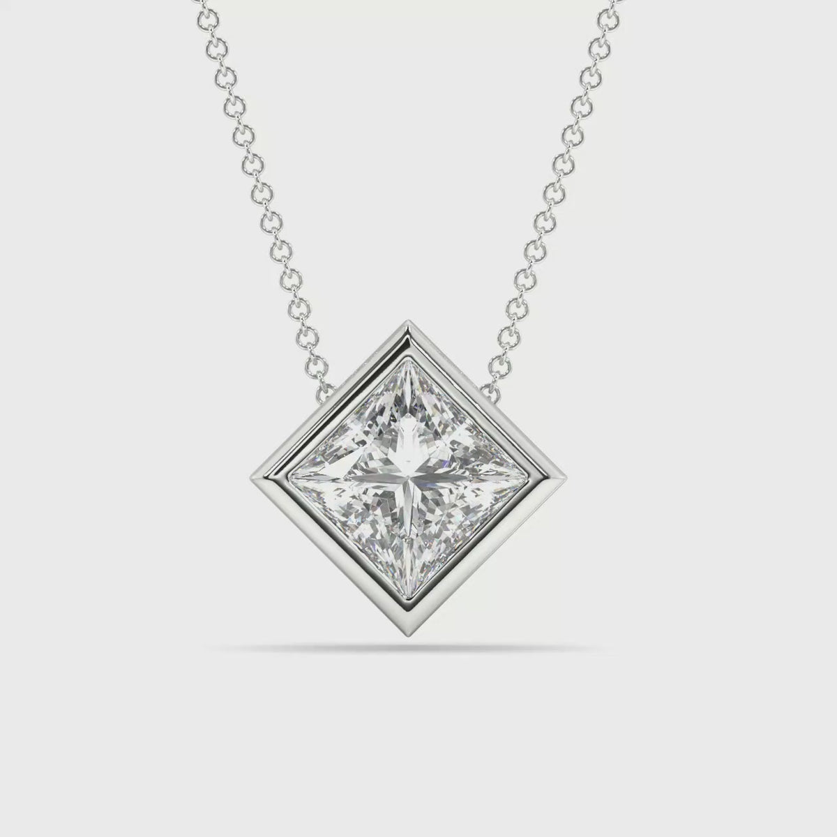Bezel Set Lab Grown Diamond Solitaire Pendant — LGWFP0057-1.mp4