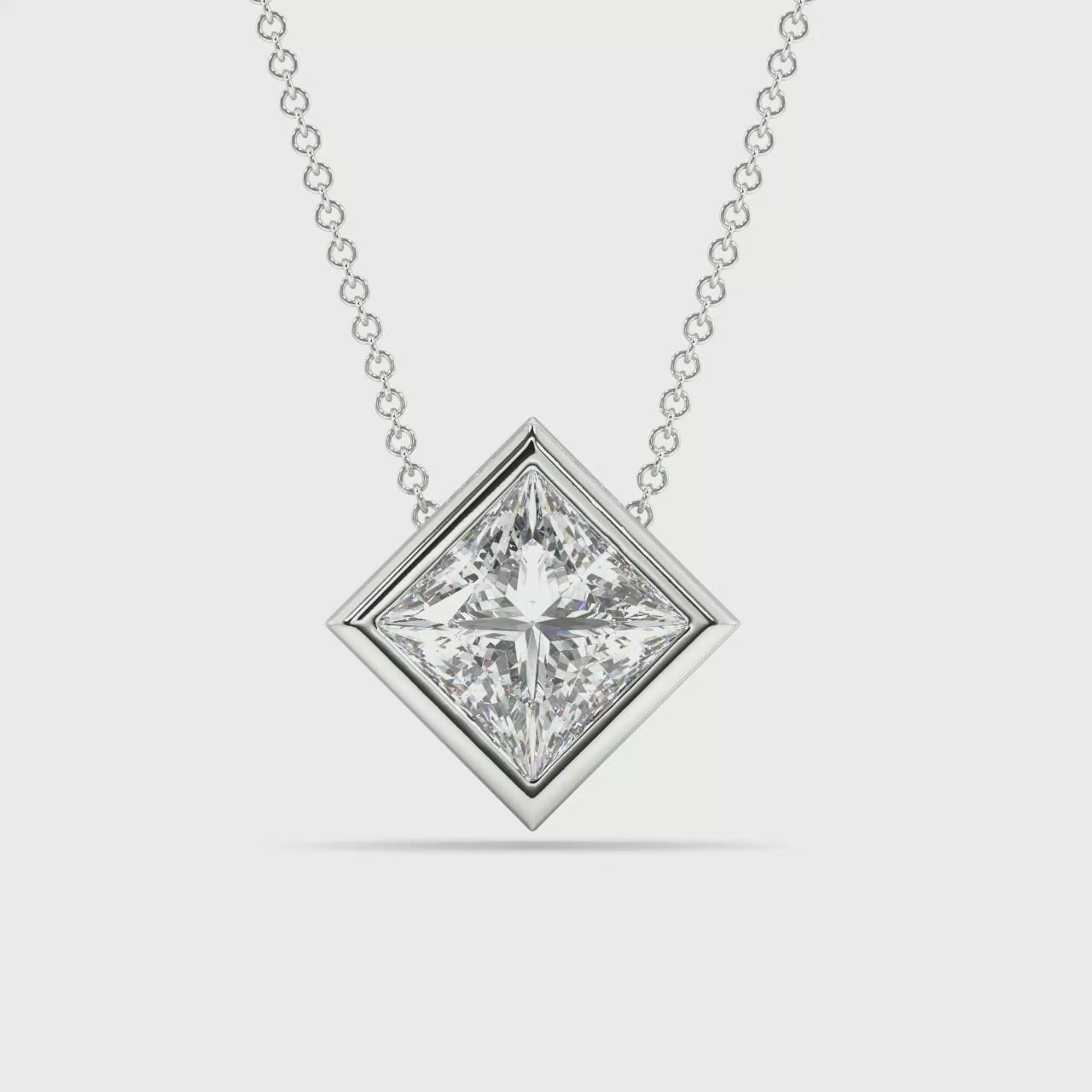 Bezel Set Lab Grown Diamond Solitaire Pendant — LGWFP0057-1.mp4