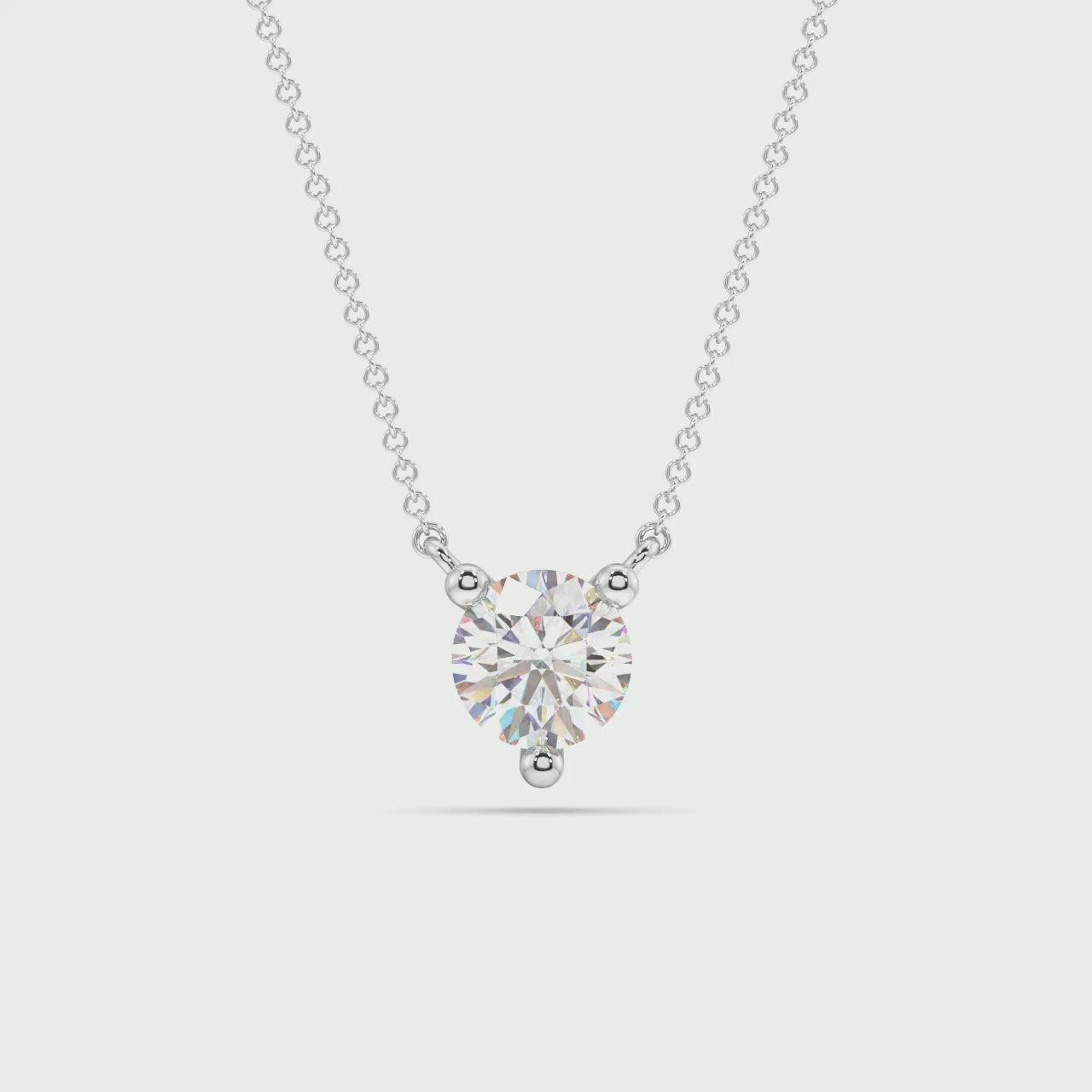 Three Prong Lab Grown Diamond Solitaire Pendant — LGP330012-1.mp4