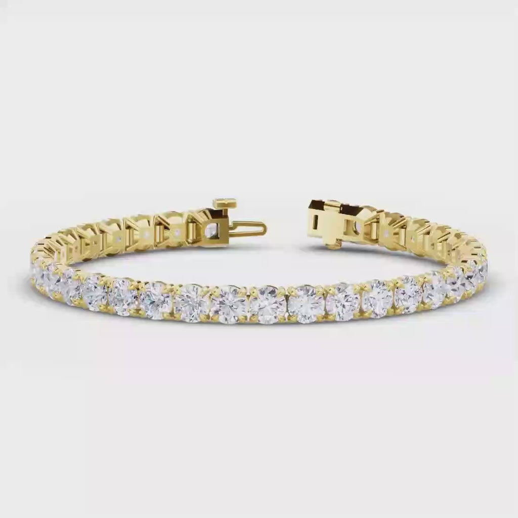 MET-WB-0042 | 14K Yellow Gold | LGBO90067 | Yellow Gold 17ctw Rivera Tennis Bracelet | LGBO90067-1.mp4