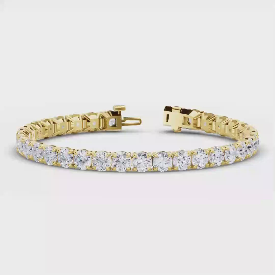 MET-WB-0042 | 14K Yellow Gold | LGBO90067 | Yellow Gold 17ctw Rivera Tennis Bracelet | LGBO90067-1.mp4