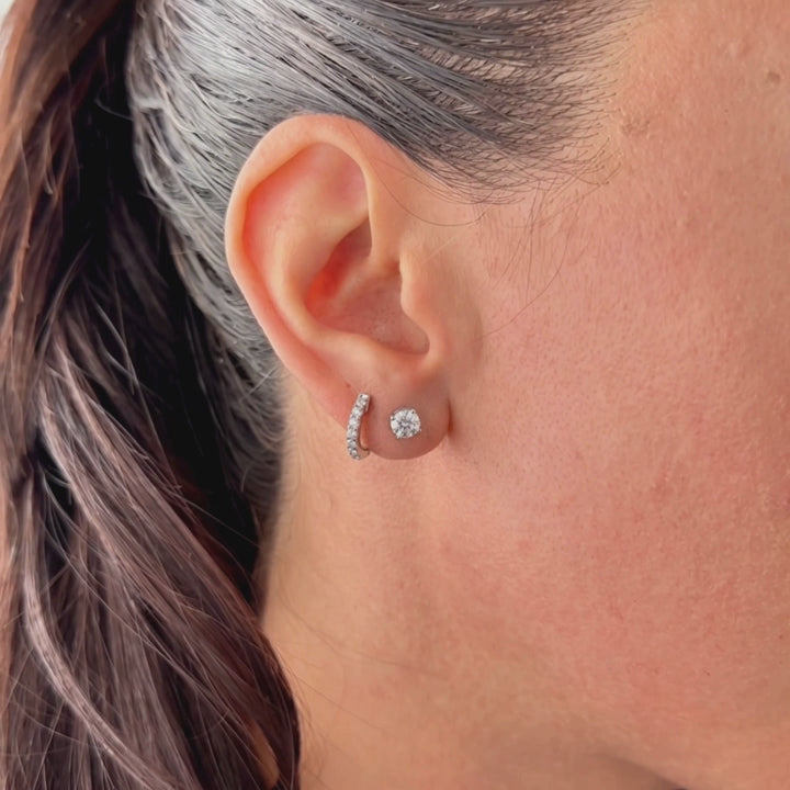 Lab-grown diamond stud earrings worn for styling; additional jewelry is not included | MET-RE-0004-M29