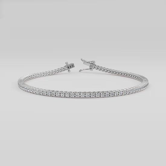 MET-WB-0037 | 14K White Gold | LGB200010 | White Gold 2ctw Lab Grown Diamond Tennis Bracelet | LGB200010-1.mp4