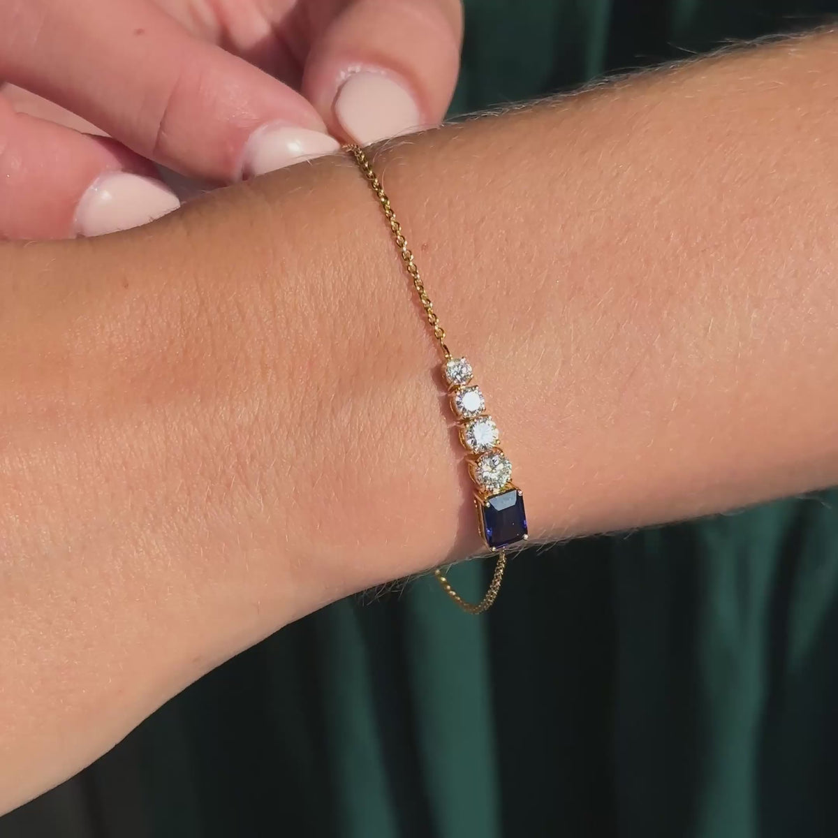 MET-WB-0052 | 14K Yellow Gold | LGBT0145 | Yellow Gold Kate Sapphire & Diamond Bracelet | LGBT0145-vid.mp4