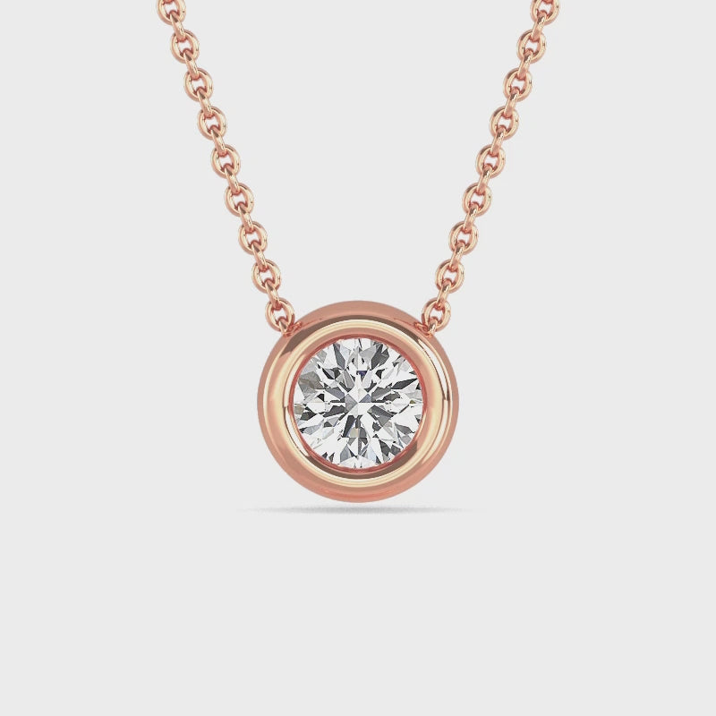 Petite Bezel Lab Grown Diamond Solitaire Pendant — LGPBZ0034-1.mp4