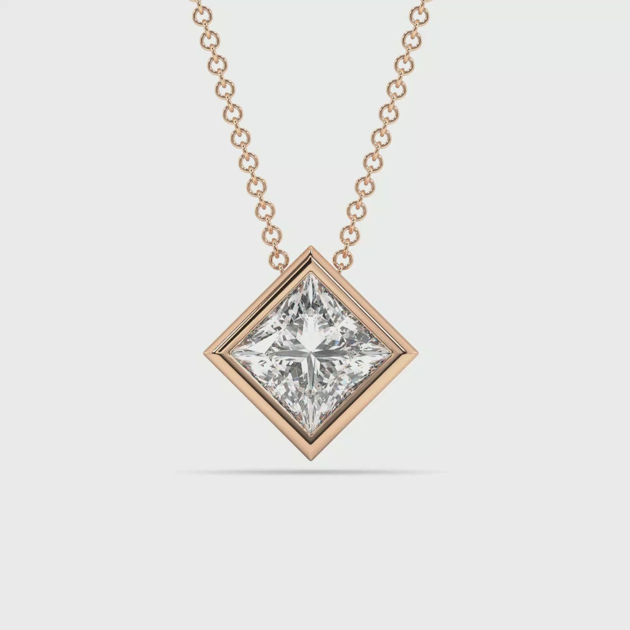 Bezel Set Lab Grown Diamond Solitaire Pendant — LGRFP0034-1.mp4