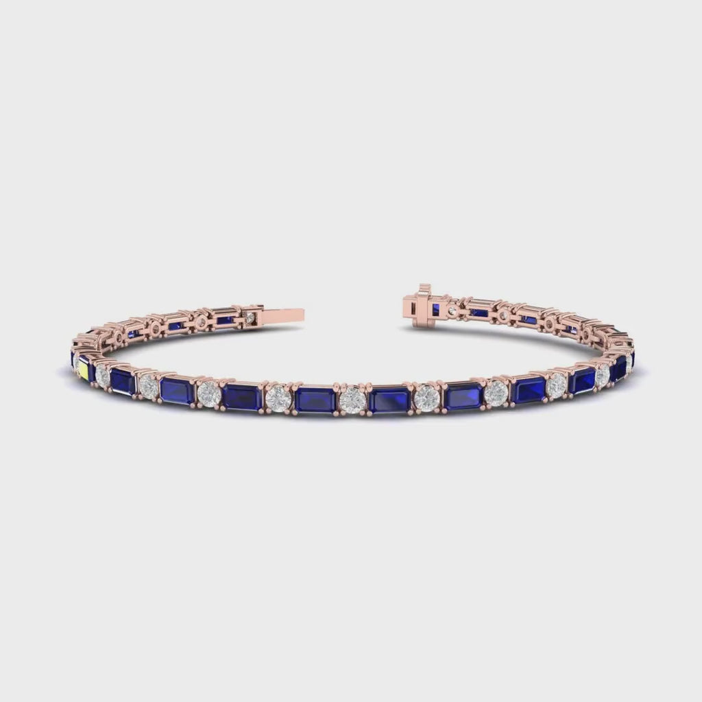 MET-WB-0063 | 14K Rose Gold | LGBT0157 | Rose Gold Azalea Sapphire & Diamond Bracelet | LGBT0157-1.mp4