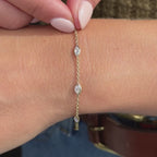 MET-WB-0018 | 14K Yellow Gold | LGBT0068 | Yellow Gold Five Marquise Adjustable Lab Grown Diamond Bracelet (9/10ctw) | LGBT0068-vid.mp4