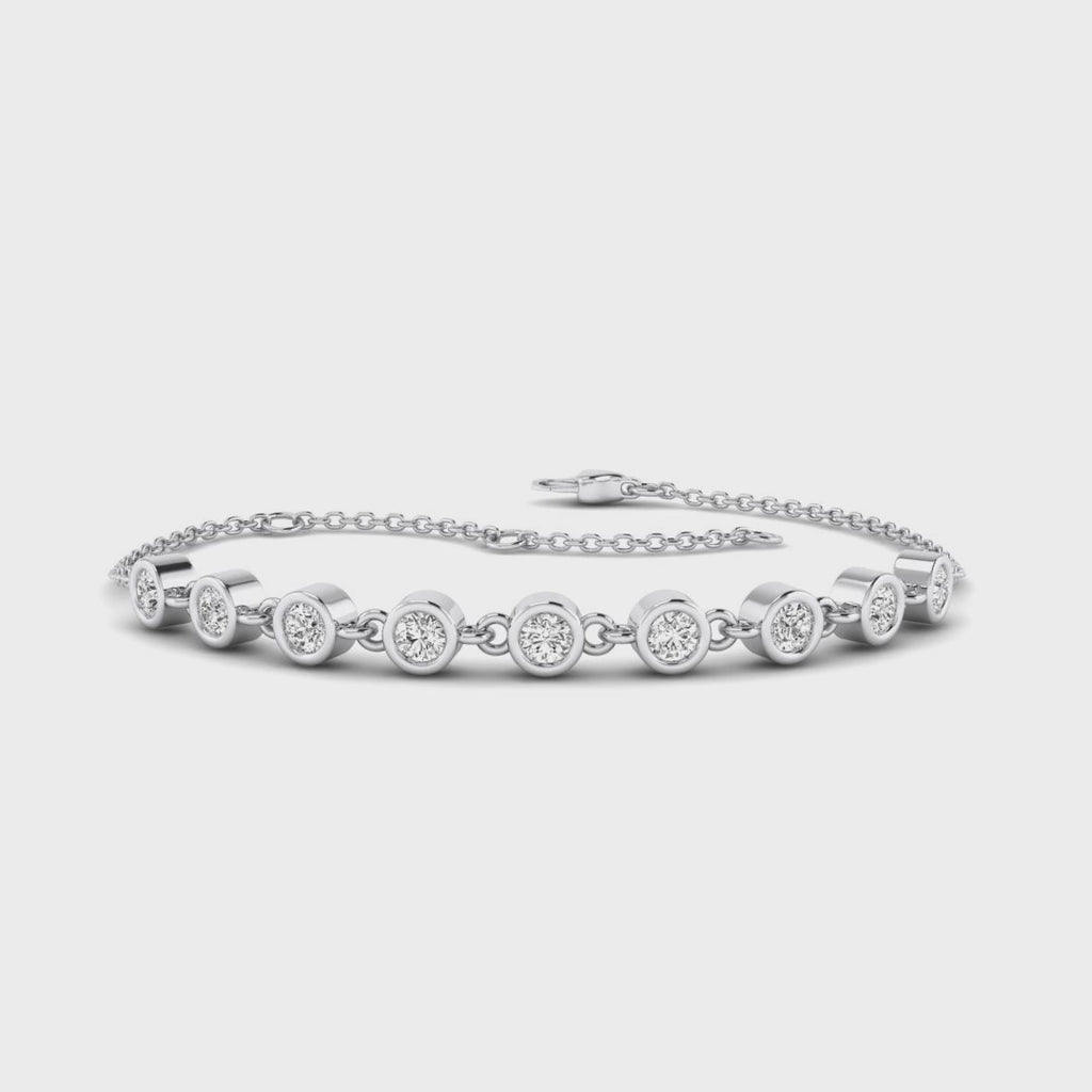 MET-WB-0007 | 14K White Gold | LGBT0105 | White Gold Bubble Bezel Bracelet (1ctw) | LGBT0105-1.mp4