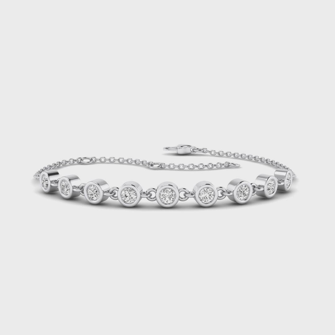 MET-WB-0007 | 14K White Gold | LGBT0105 | White Gold Bubble Bezel Bracelet (1ctw) | LGBT0105-1.mp4