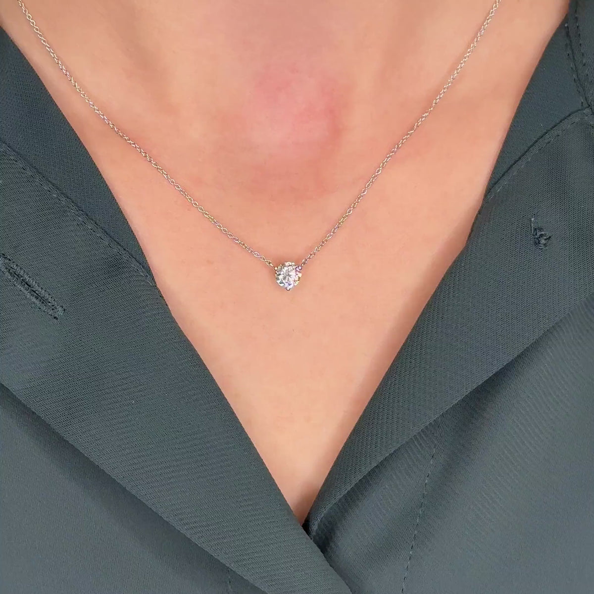 Three Prong Lab Grown Diamond Solitaire Pendant — LGP500109-vid.mp4