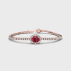 MET-WB-0079 | 14K Rose Gold | LGBT0180 | Rose Gold Oval Ruby Diamond Bracelet | LGBT0180-1.mp4