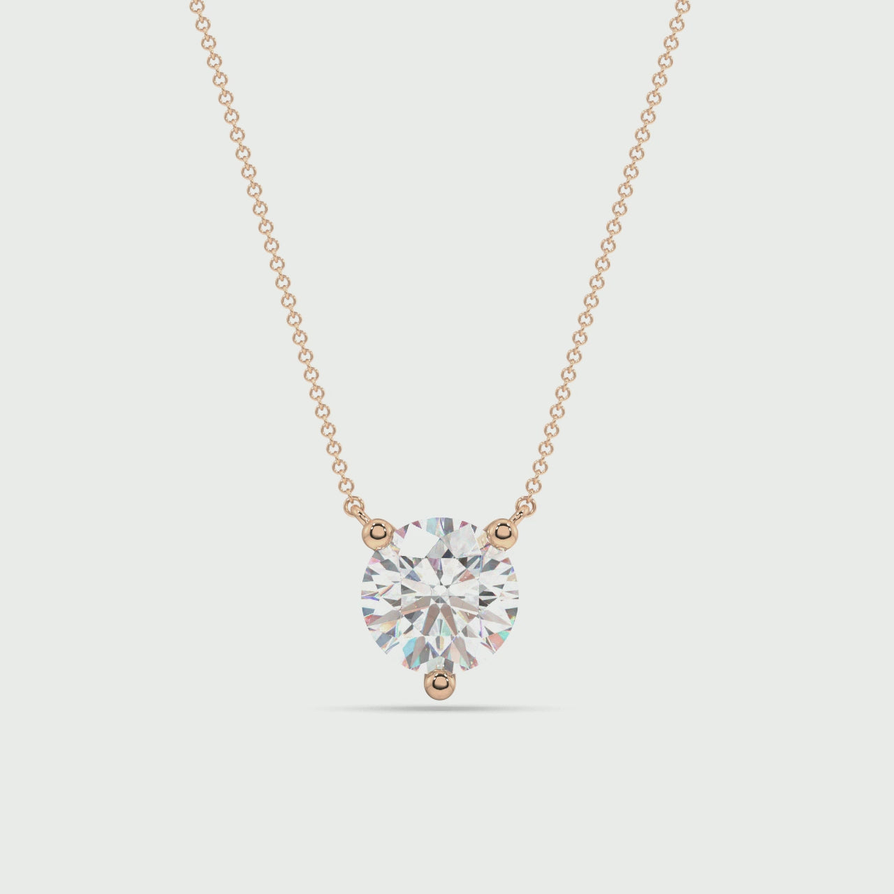 Three Prong Lab Grown Diamond Solitaire Pendant — LGP100017-1.mp4