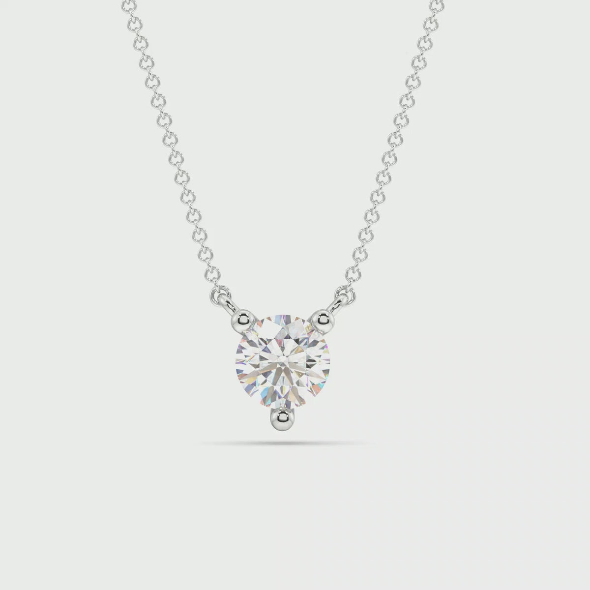 Three Prong Lab Grown Diamond Solitaire Pendant — LGP200117-1.mp4