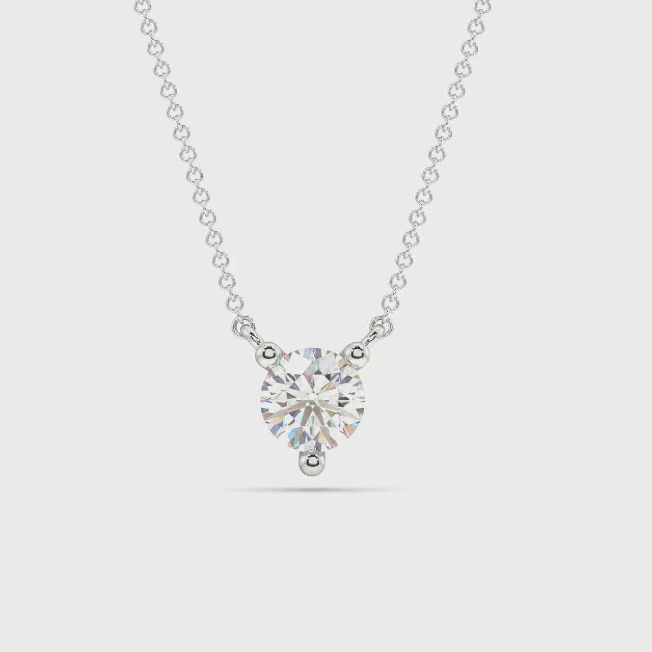 Three Prong Lab Grown Diamond Solitaire Pendant — LGP200117-1.mp4