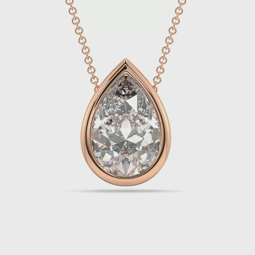 Bezel Set Lab Grown Diamond Solitaire Pendant — LGRFP0030-1.mp4