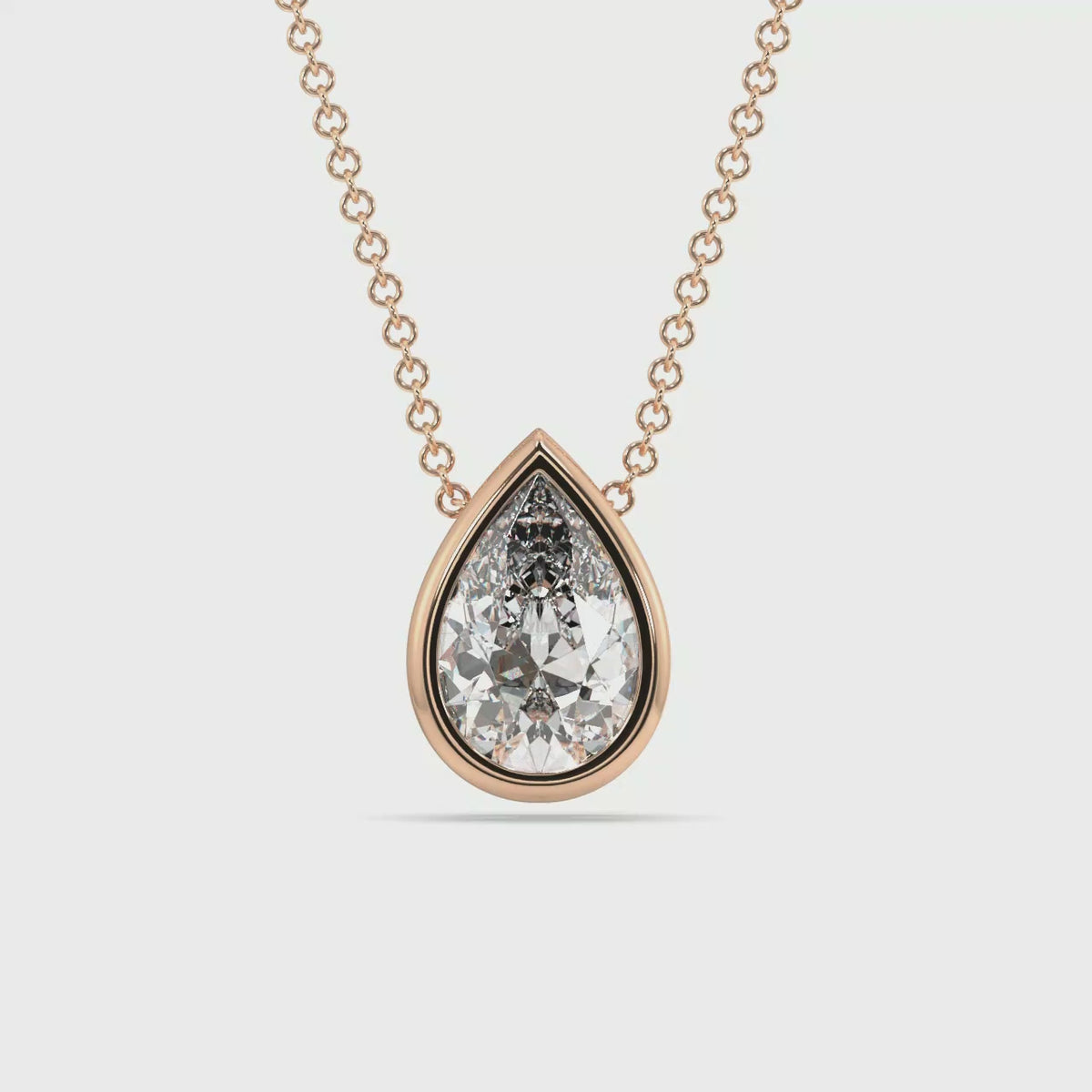 Bezel Set Lab Grown Diamond Solitaire Pendant — LGP100008-1.mp4