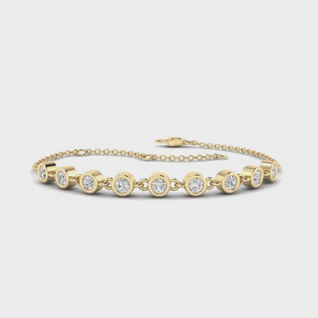 MET-WB-0007 | 14K Yellow Gold | LGBT0106 | Yellow Gold Bubble Bezel Bracelet (1ctw) | LGBT0106-1.mp4