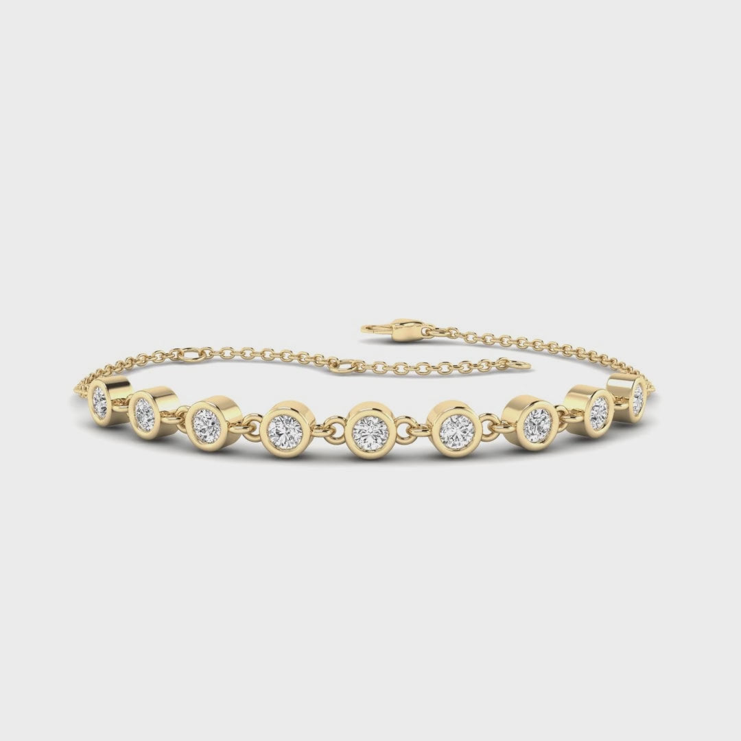 MET-WB-0007 | 14K Yellow Gold | LGBT0106 | Yellow Gold Bubble Bezel Bracelet (1ctw) | LGBT0106-1.mp4