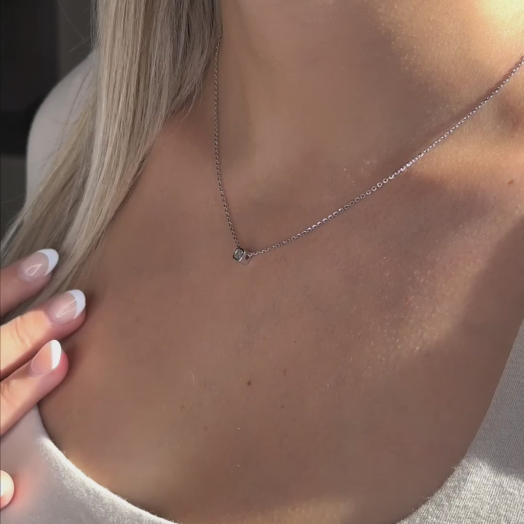 Petite Bezel Lab Grown Diamond Solitaire Pendant — LGPBZ0015-vid.mp4