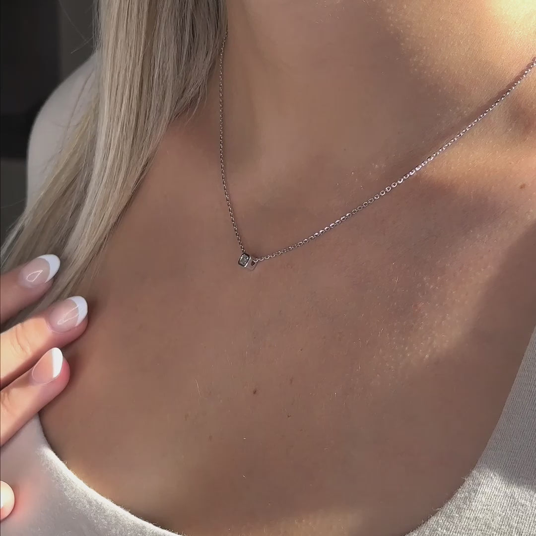 Petite Bezel Lab Grown Diamond Solitaire Pendant — LGPBZ0001-vid.mp4