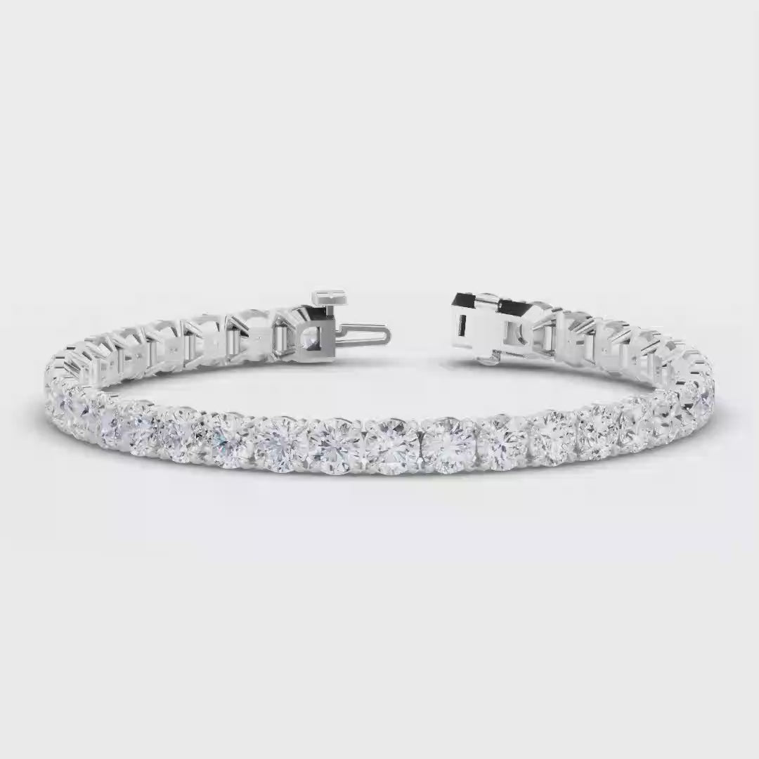 MET-WB-0042 | 14K White Gold | LGBO90066 | White Gold 17ctw Rivera Tennis Bracelet | LGBO90066-1.mp4