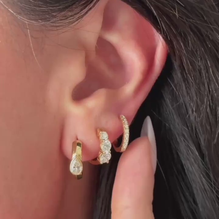 Huggie earring styling video; other jewelry shown is not included | MET-RE-0001