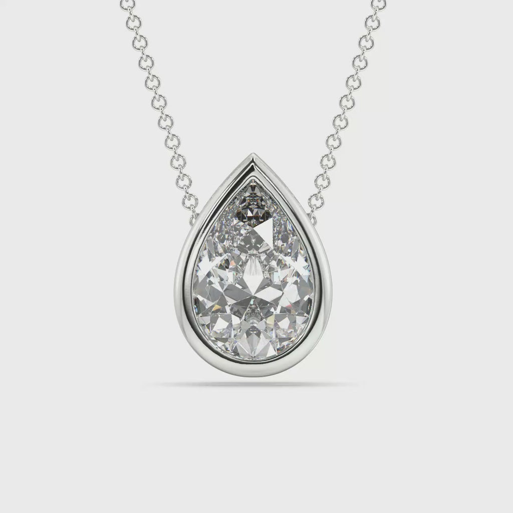 Bezel Set Lab Grown Diamond Solitaire Pendant — LGWFP0056-1.mp4