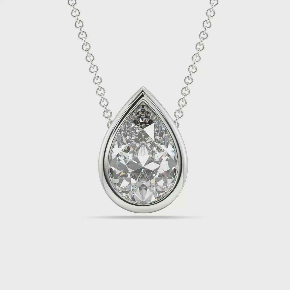 Bezel Set Lab Grown Diamond Solitaire Pendant — LGWFP0056-1.mp4