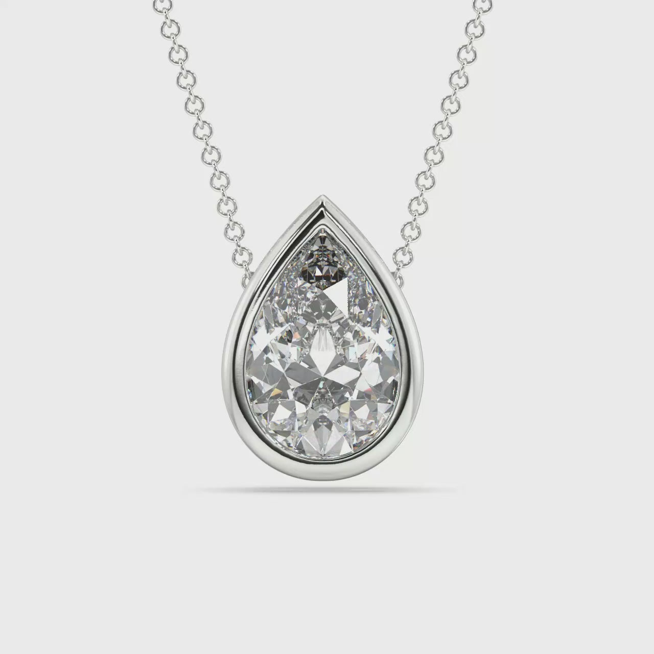 Bezel Set Lab Grown Diamond Solitaire Pendant — LGWFP0056-1.mp4