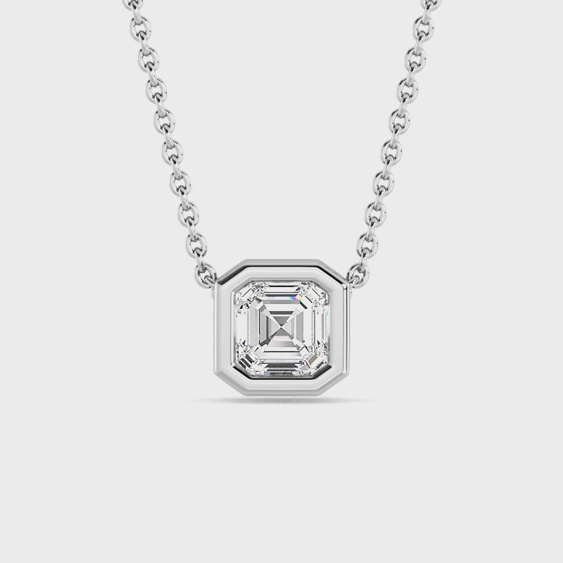Petite Bezel Lab Grown Diamond Solitaire Pendant — LGPBZ0036-1.mp4