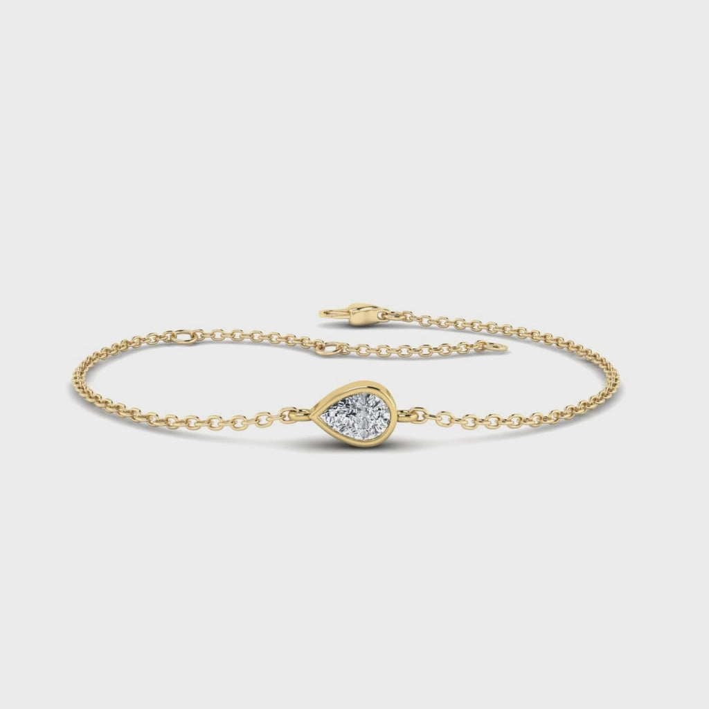 MET-WB-0021 | 14K Yellow Gold | LGBT0115 | Yellow Gold Pear Bezel Bracelet (1/2ct) | LGBT0115-1.mp4