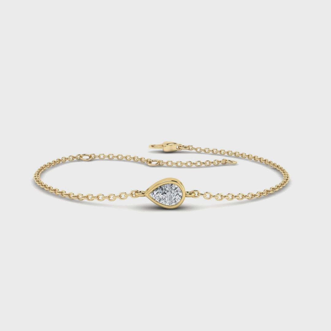 MET-WB-0021 | 14K Yellow Gold | LGBT0115 | Yellow Gold Pear Bezel Bracelet (1/2ct) | LGBT0115-1.mp4
