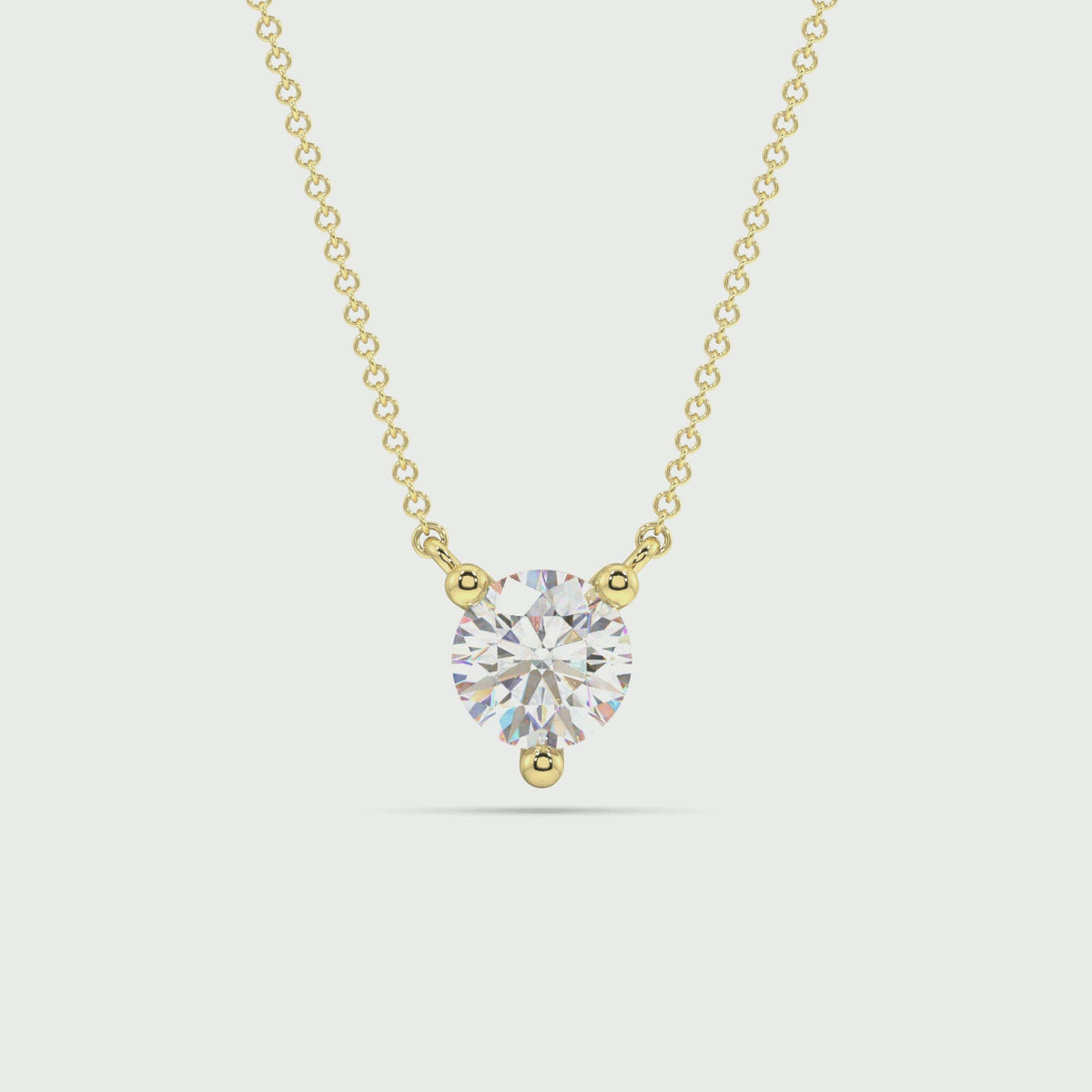 Three Prong Lab Grown Diamond Solitaire Pendant — LGP330019-1.mp4