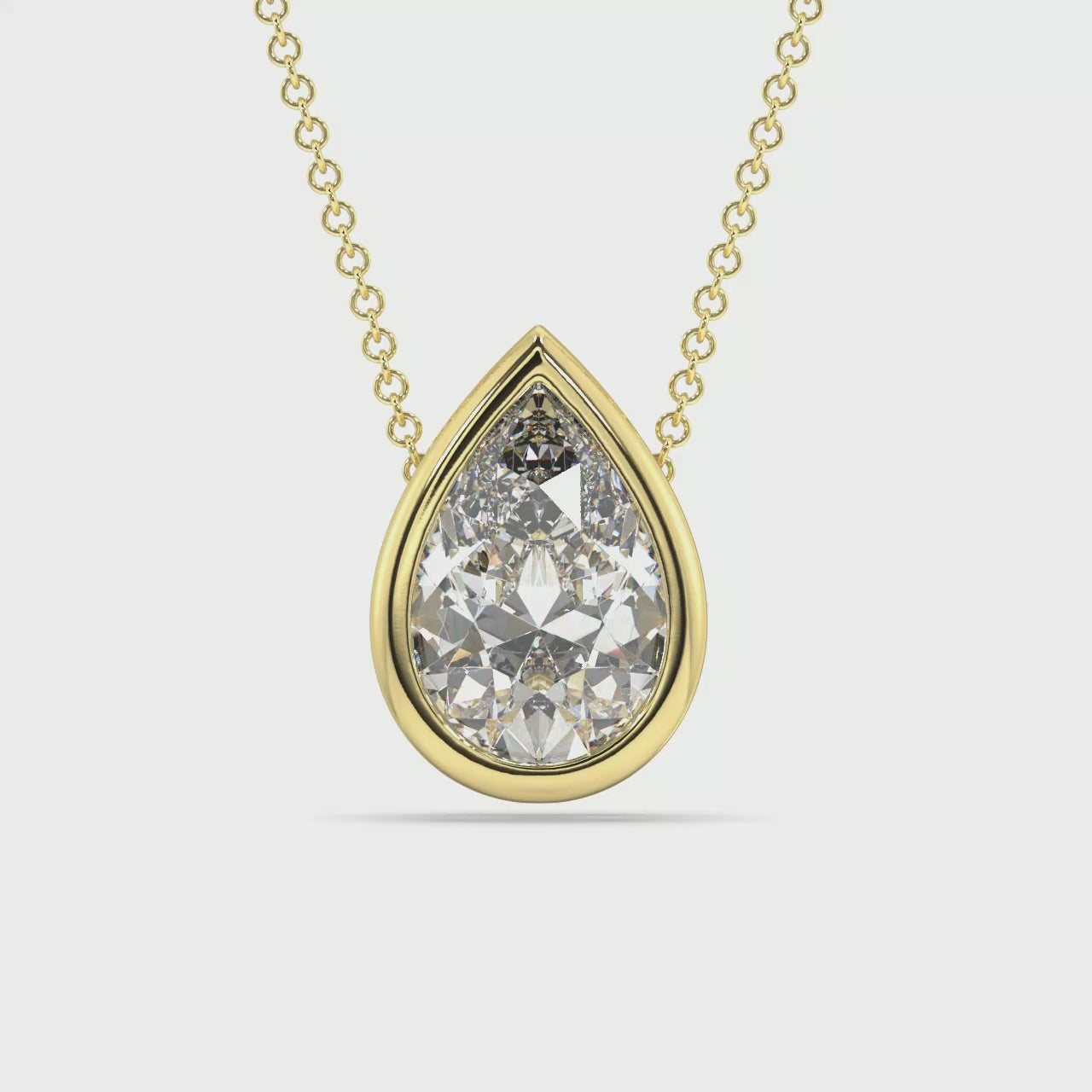 Bezel Set Lab Grown Diamond Solitaire Pendant — LGYFP0024-1.mp4