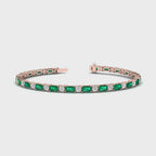 MET-WB-0065 | 14K Rose Gold | LGBT0155 | Rose Gold Azalea Emerald & Diamond Bracelet | LGBT0155-1.mp4