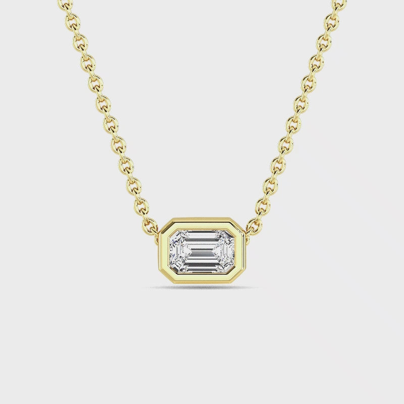 Petite Bezel Lab Grown Diamond Solitaire Pendant — LGPBZ0023-1.mp4