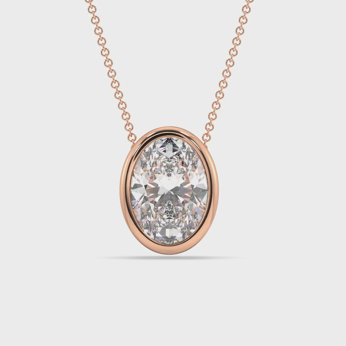Bezel Set Lab Grown Diamond Solitaire Pendant — LGRFP0029-1.mp4