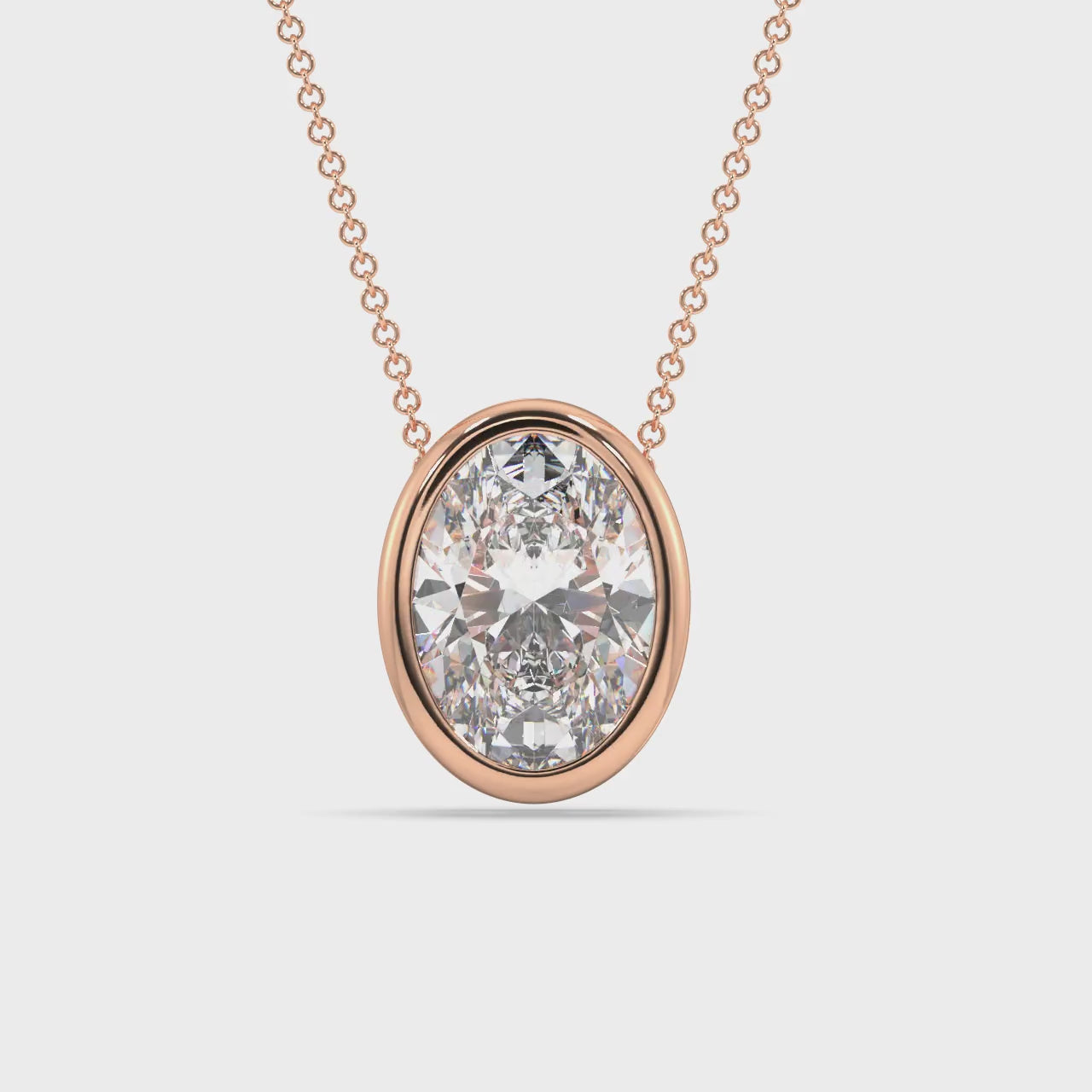 Bezel Set Lab Grown Diamond Solitaire Pendant — LGRFP0029-1.mp4