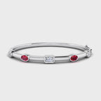 MET-WB-0075 | 14K White Gold | LGBB0032 | White Gold Bold Ruby Mixed Shaped Bangle | LGBB0032-1.mp4